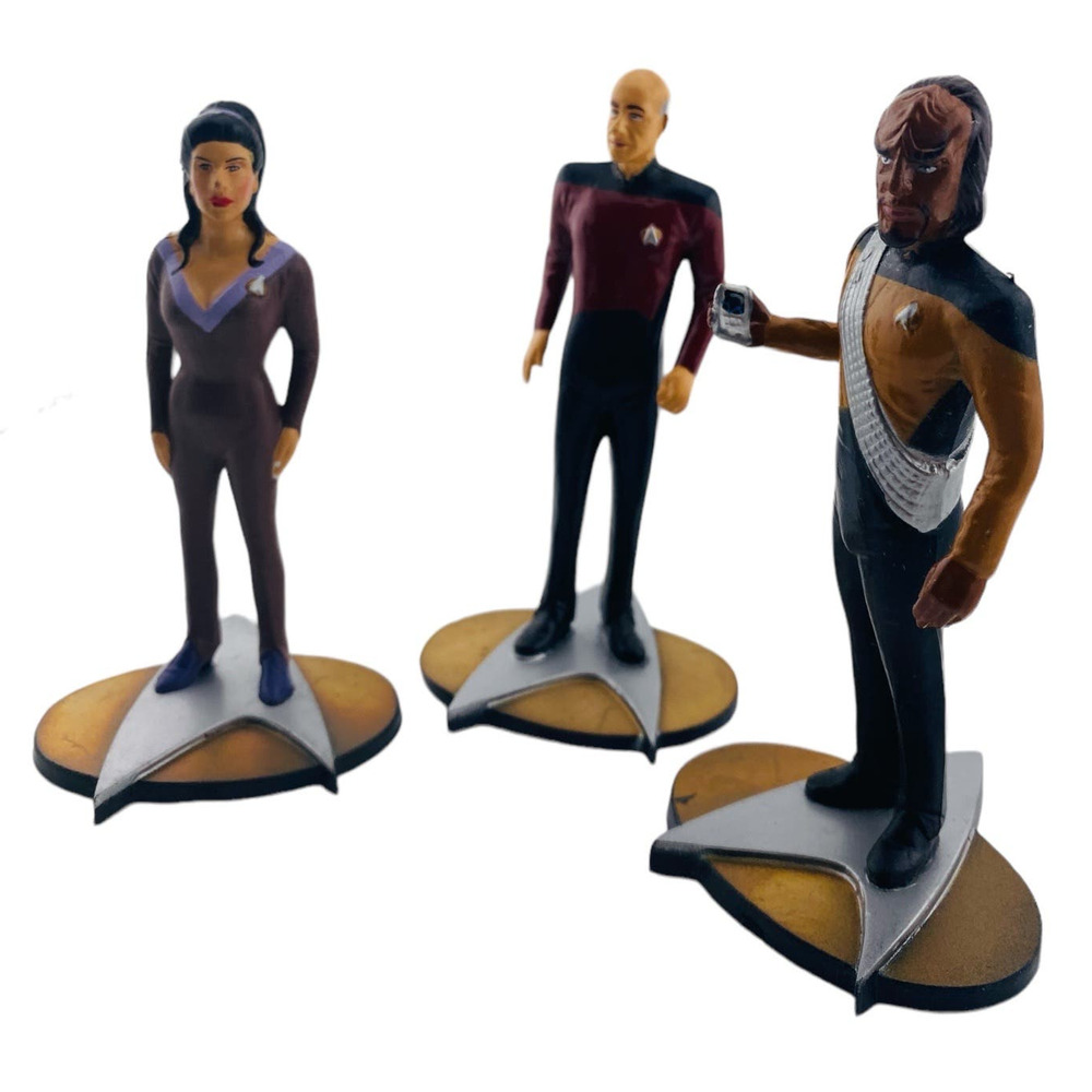 1992 Star Trek Next Generation Fig Hamilton Gifts Picard Worf Deanna Troi Sealed